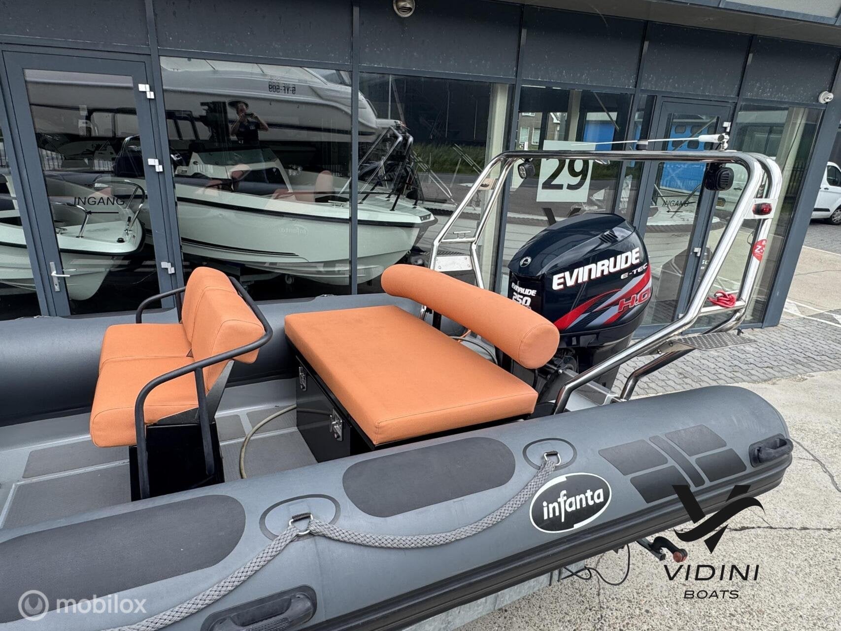 Infanta 7.5 OR rib met Evinrude 250pk HO en trailer, Watersport en Boten, Rubberboten, Overige merken, Gebruikt, -, -