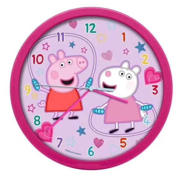 Peppa Pig Wandklok - Peppa en Suzy Schaap Klok, Nieuw, Ophalen of Verzenden, Nvt, Nvt