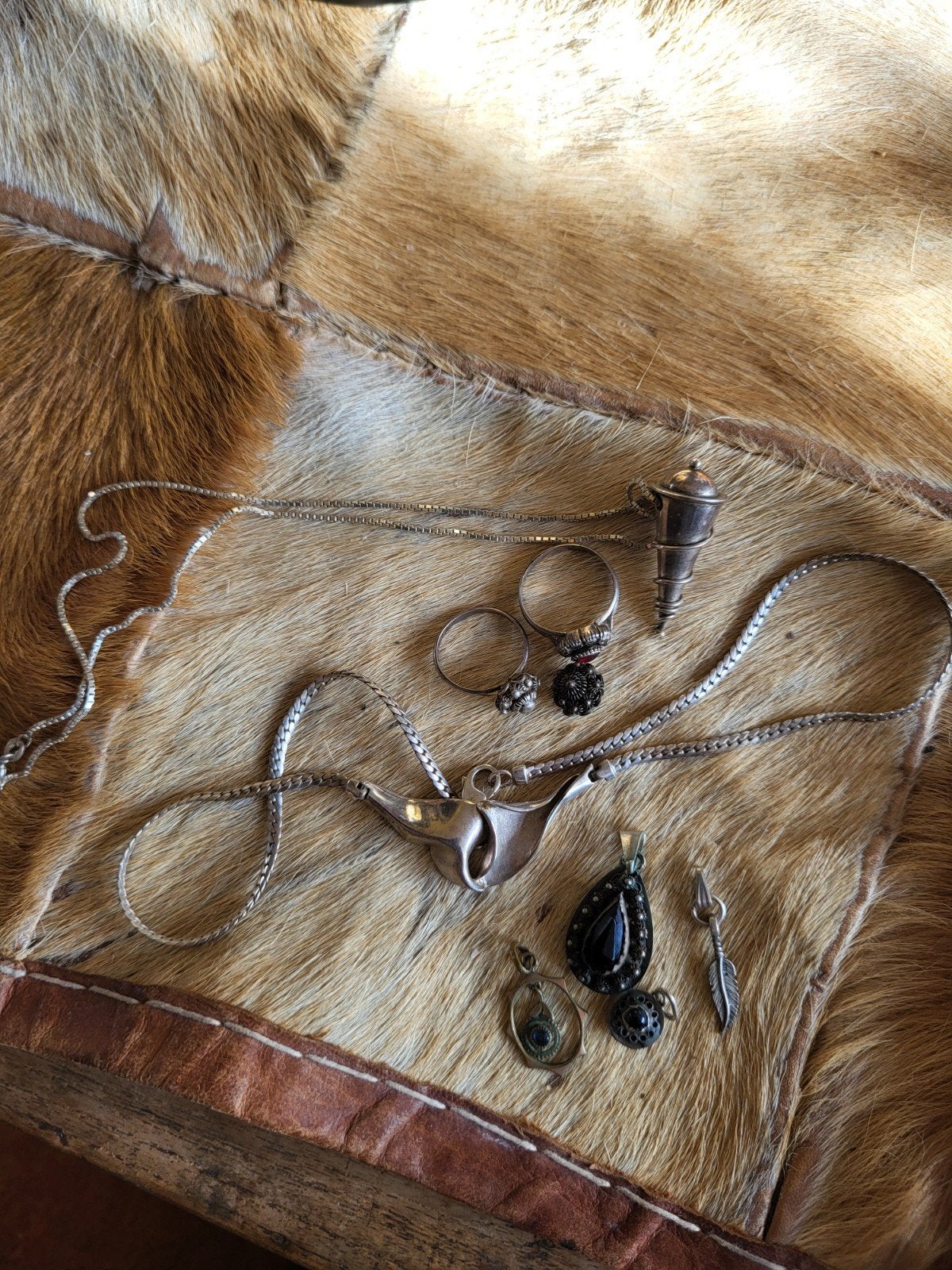 Ouderwetse zilveren hangers en sieraden, Gebruikt, Ophalen of Verzenden, Met edelsteen, Zilver