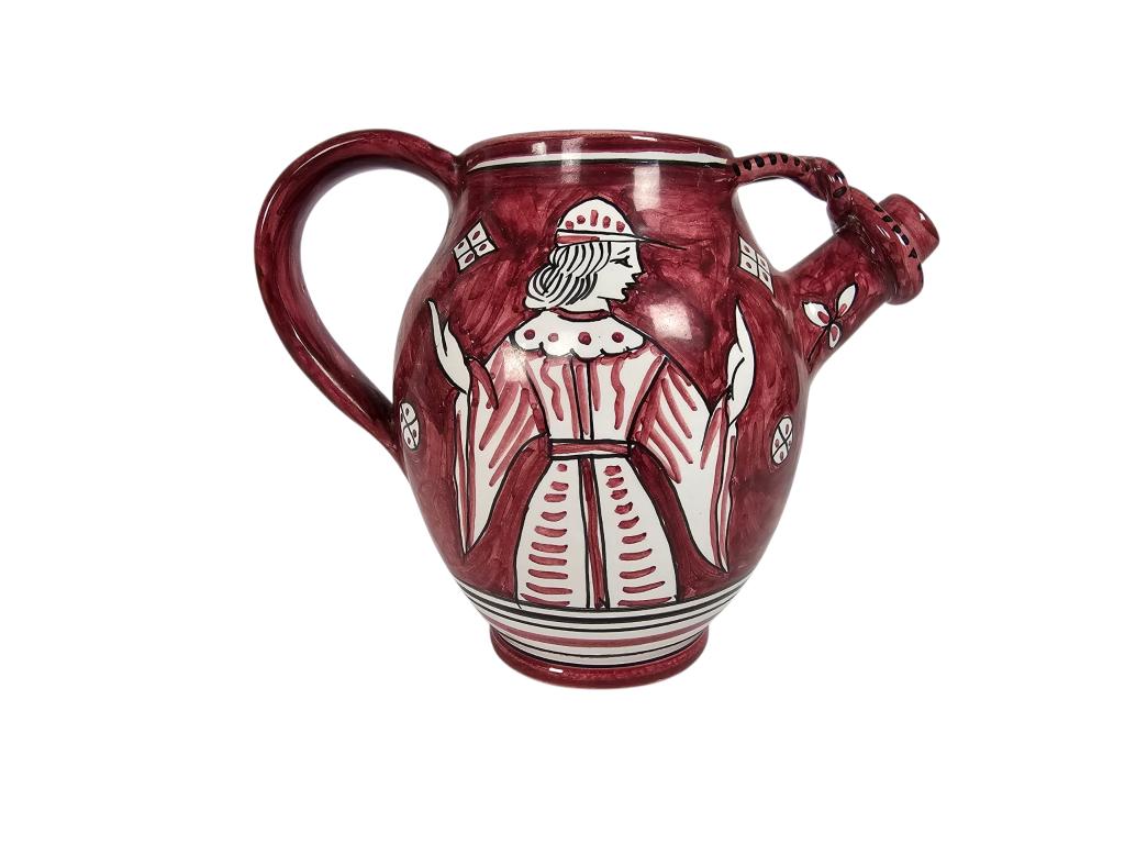 Deruta Mateucci -  cranberry - handbeschilderd - Italy -60's, Ophalen of Verzenden