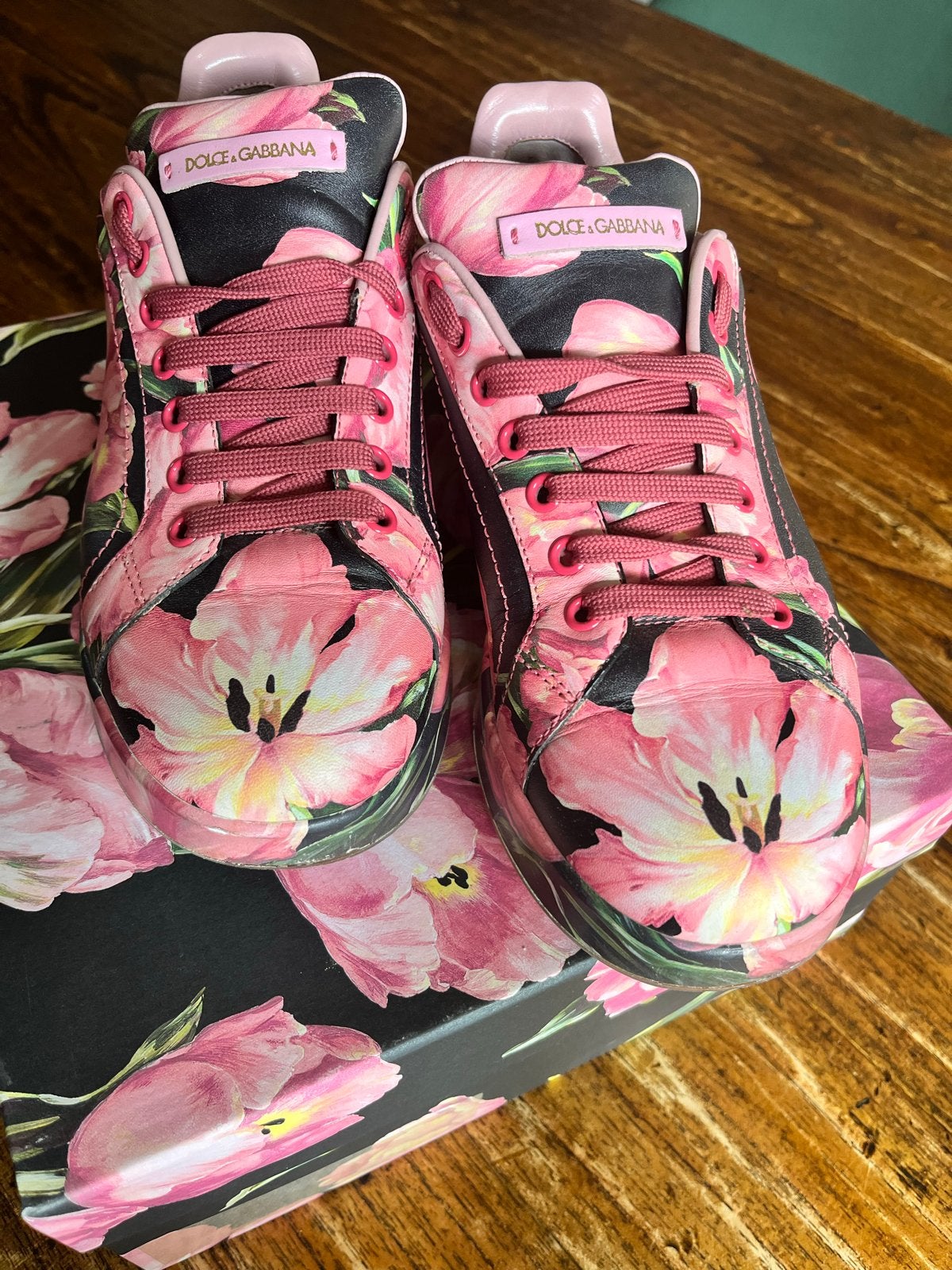 Dolce & Gabbana Tulipani Roze Sneakers, Verzenden, Zo goed als nieuw, Roze, Sneakers of Gympen