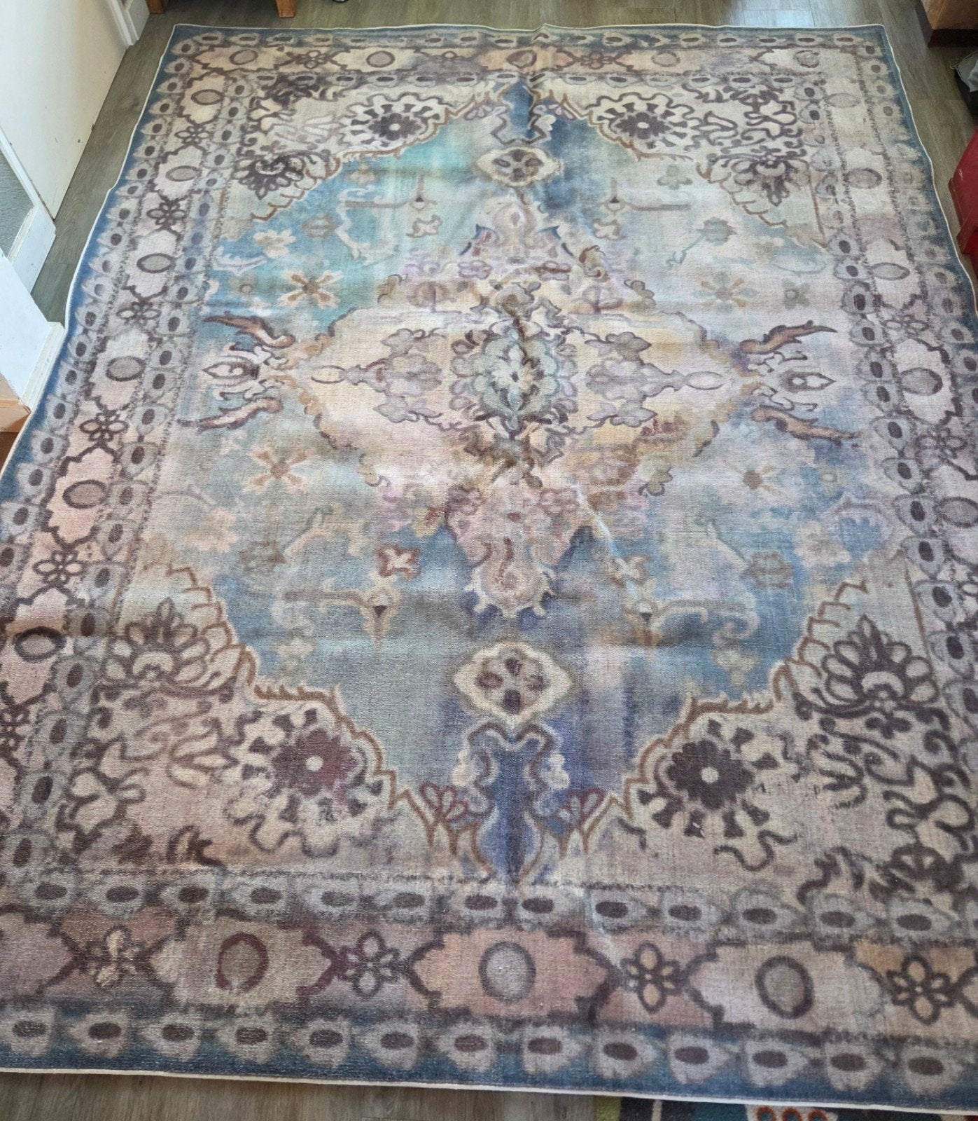 Vintage style vloerkleed Rozenkelim - NIEUW!, Ophalen, Vintage, Blauw, 200 cm of meer