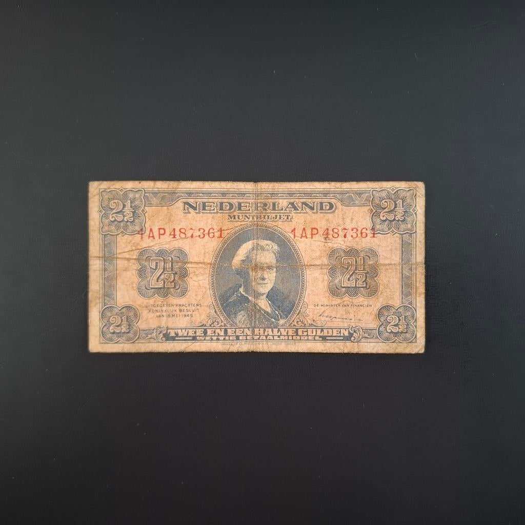 2 1/2 gulden Nederland #019, Verzenden, 2½ gulden, Los biljet