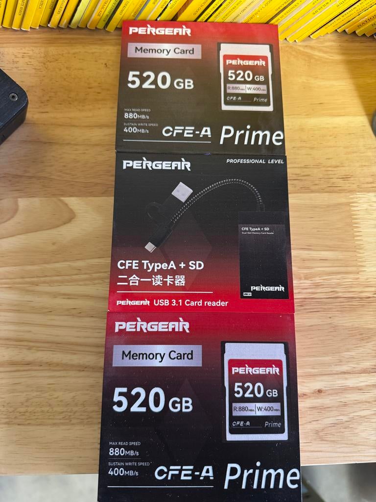 2x Pergear 520GB CFexpress Type A + Cardreader, Overige typen, Nieuw, Ophalen of Verzenden, Fotocamera