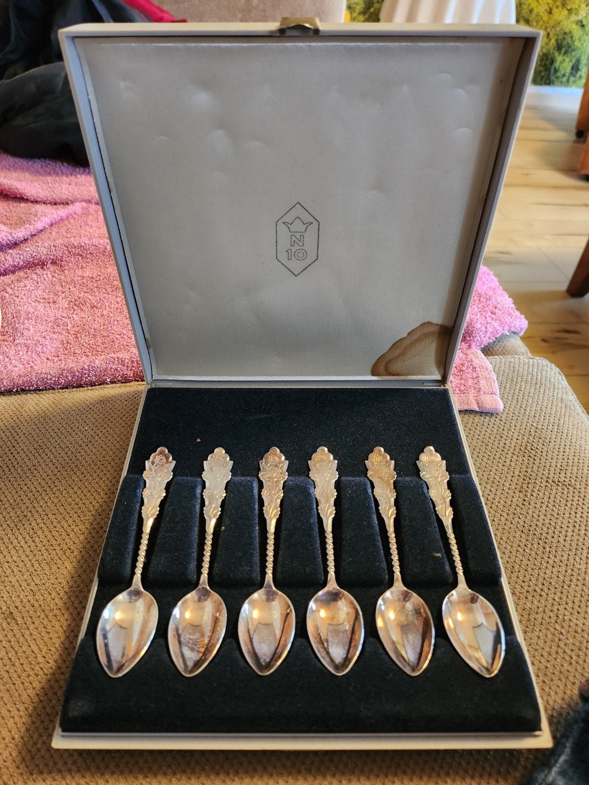 Set van 6 verzilverde theelepels N.E. Zilver 90, Ophalen of Verzenden