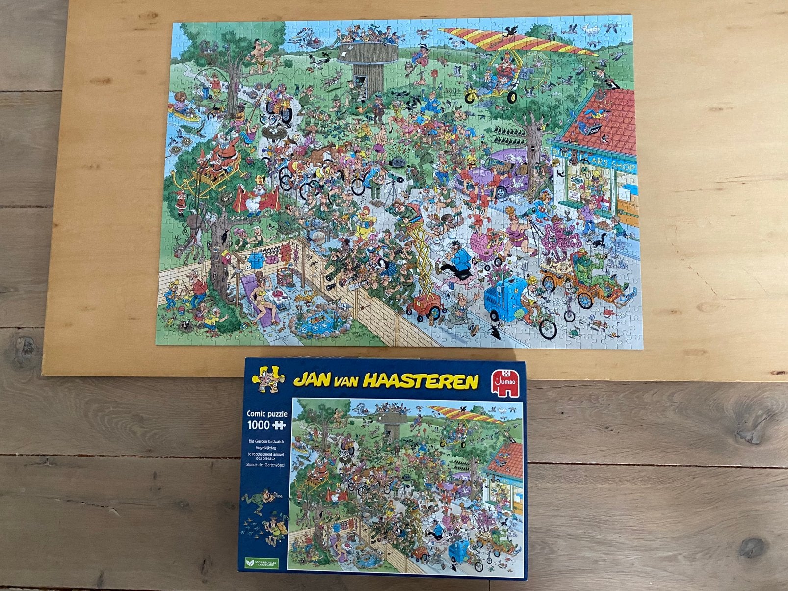 puzzel Jan van Haasteren - vogelkijkdag 1000 stukjes, Hobby en Vrije tijd, Ophalen, 500 t/m 1500 stukjes, Zo goed als nieuw