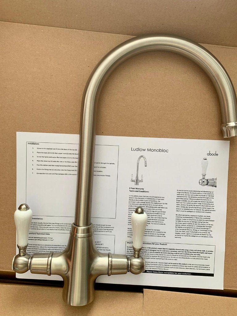 Nog Nieuw in doos: Abode Ludlow keukenkraan RVS-look, Ophalen of Verzenden, Nieuw, Rvs, Kraan