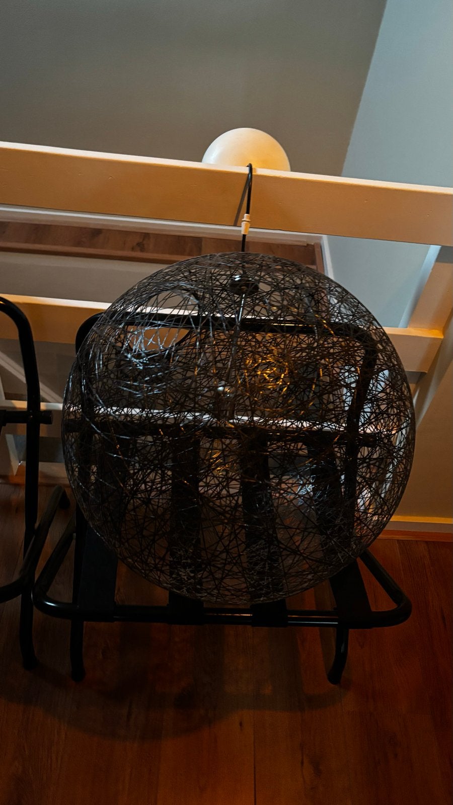 Draad Hanglamp - Zwart, Bolvormig Design, Ophalen of Verzenden, Zo goed als nieuw, Metaal, 50 tot 75 cm