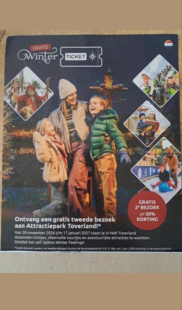 4 wintertickets voor Toverland.
