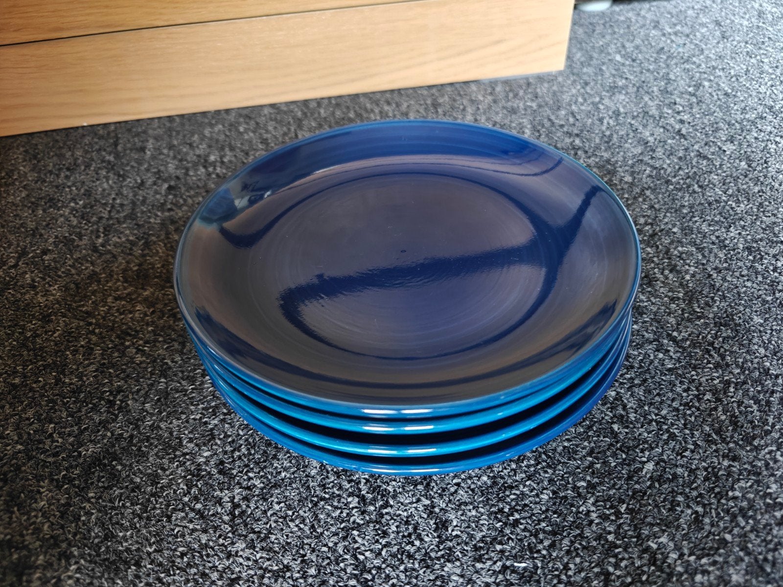 Gusta borden 4 stuks, blauw, 20 cm, Ophalen, Gebruikt, Overige merken, Bord(en)