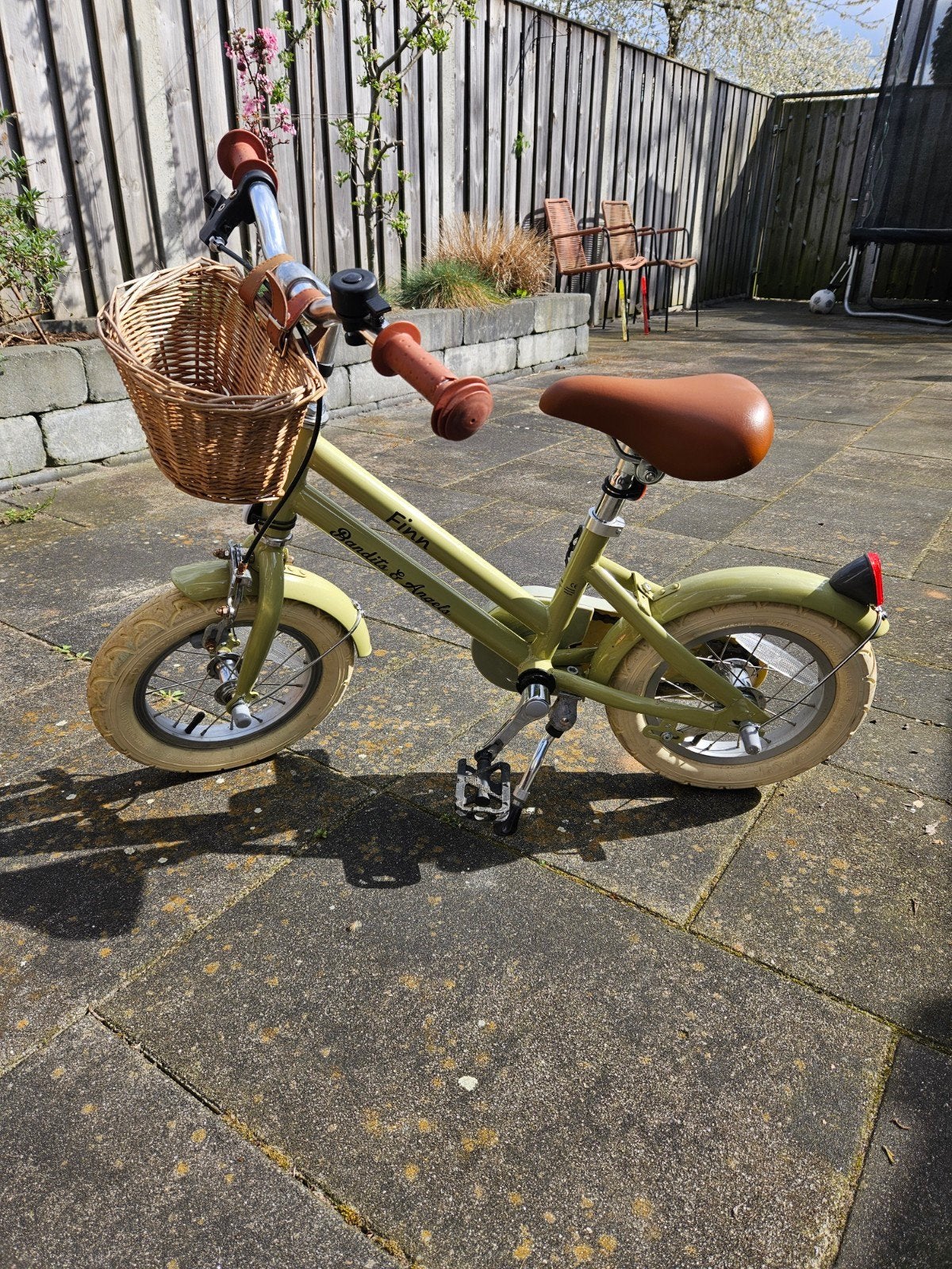 12 inch kinderfiets Bandits and Angels Retro Rider groen, Fietsen en Brommers, Fietsen | Kinderfietsjes, Ophalen, Terugtraprem