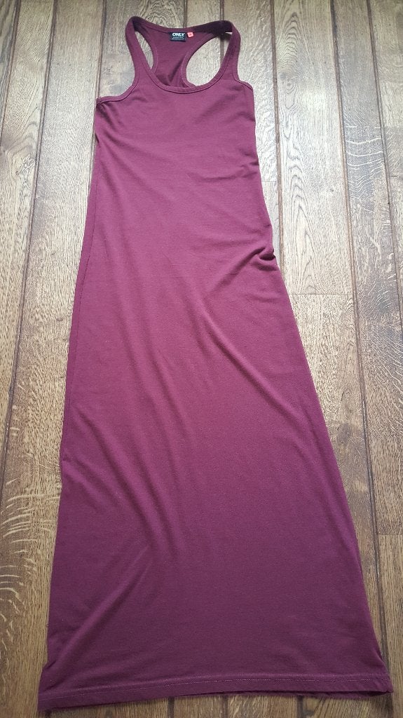 Lange rode jurk van Only, maat XS, Only, Ophalen of Verzenden, Zo goed als nieuw, Maat 34 (XS) of kleiner