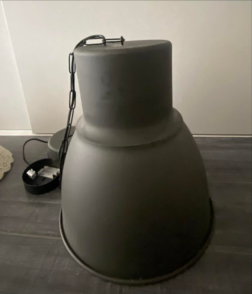 IKEA Hektar Hanglamp - Donkergrijs, Industrieel Design, Ophalen, Gebruikt, Metaal, Minder dan 50 cm