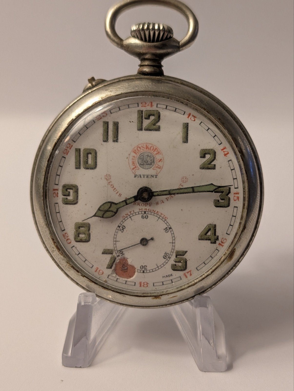Antiek Roskopf Zakhorloge - Zilverkleurig, Overige merken, Overige materialen, Zakhorloge, 1900 tot 1930