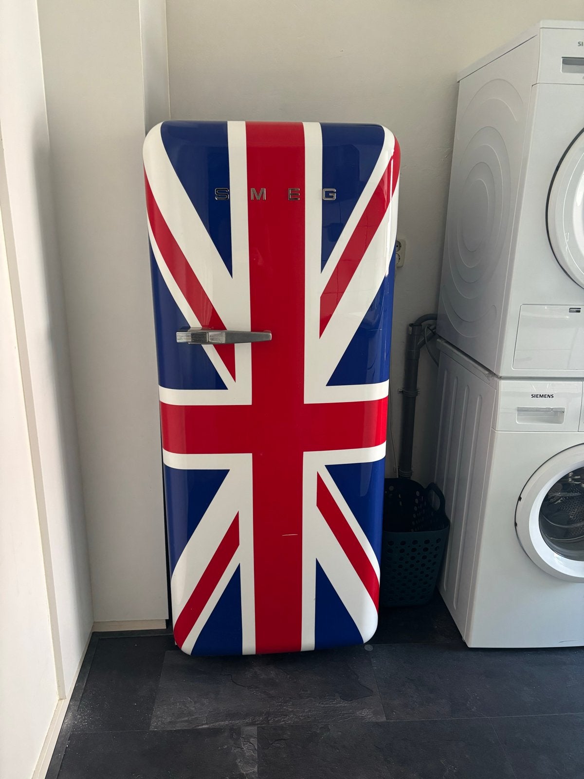 Smeg Koelkast - Union Jack Design, Witgoed en Apparatuur, Koelkasten en IJskasten, Ophalen, 150 tot 200 liter, Gebruikt, 60 cm of meer