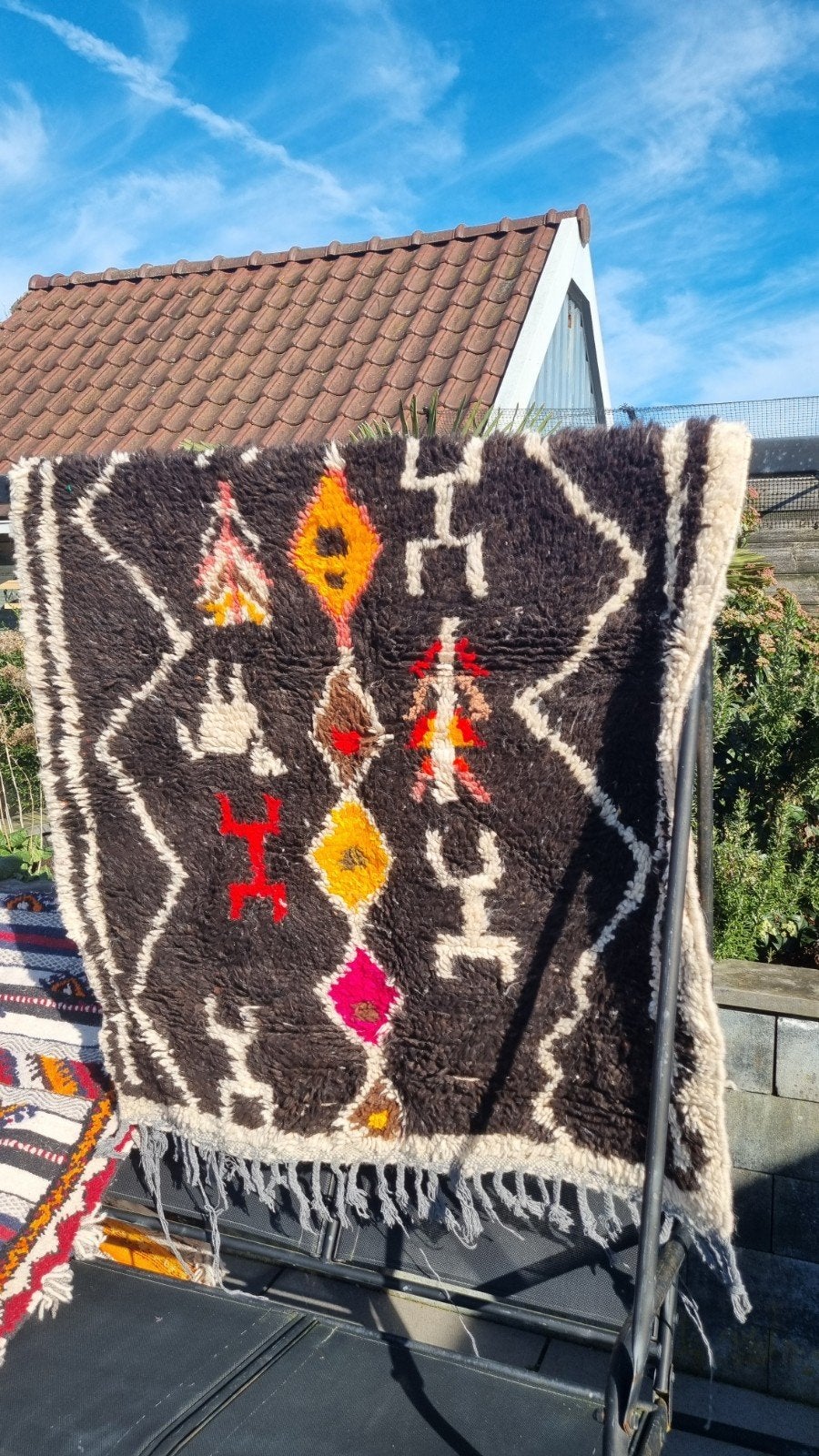 Vintage Berber vloerkleed 100x140 cm, Gebruikt, 100 tot 150 cm, Verzenden, 50 tot 100 cm