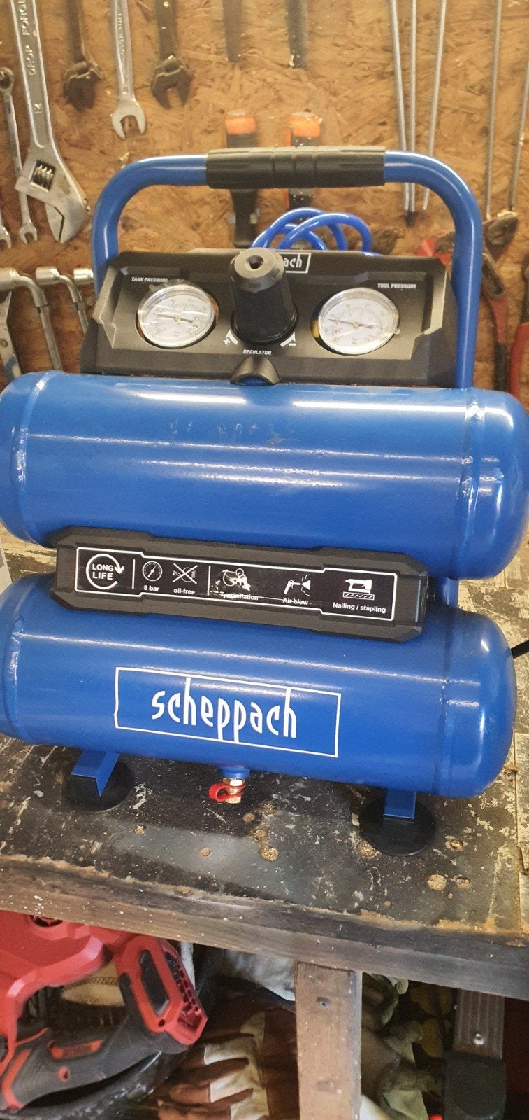 Scheppach Compressor - Zo goed als nieuw, Doe-het-zelf en Verbouw, Mobiel, Ophalen of Verzenden, Zo goed als nieuw, Minder dan 200 liter/min