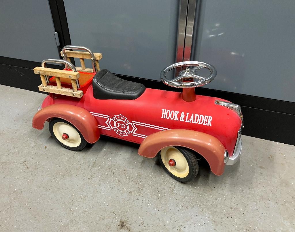 Metalen Hook & Ladder retro brandweer loopauto, Ophalen of Verzenden, Gebruikt