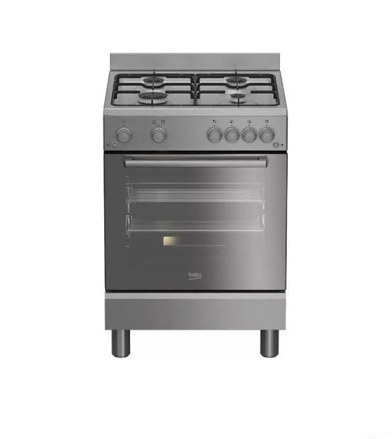 Nieuw met Garantie BEKO gasfornuis FBG62030GXCT, Witgoed en Apparatuur, Minder dan 85 cm, Gas, Vrijstaand, Grill