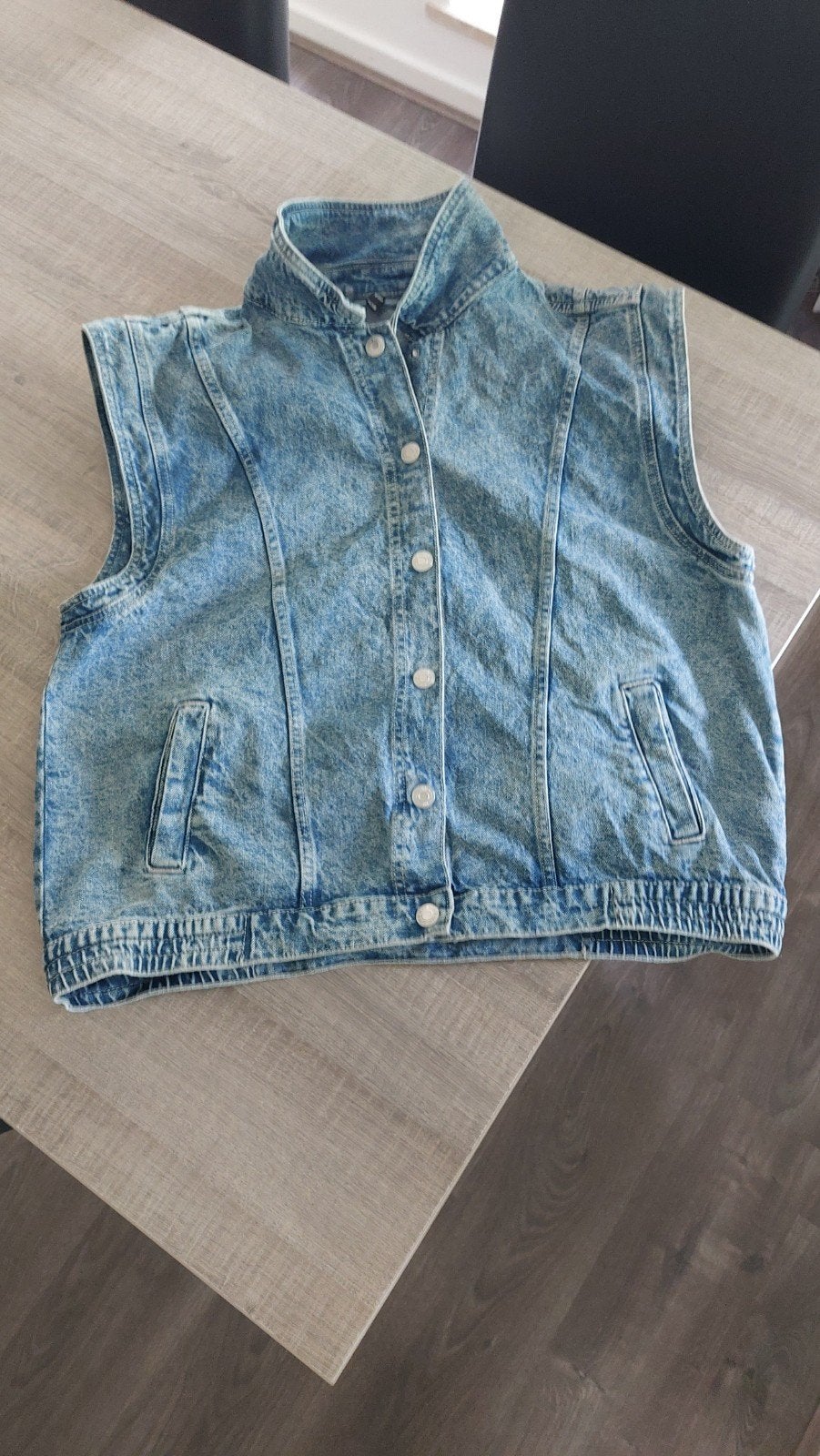 Gilet spijkerstof maat 46/48 dames, Ophalen of Verzenden, Zo goed als nieuw, Maat 46/48 (XL) of groter, Blauw