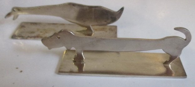 art deco messenleggers dieren hond haan, eend 5A, Ophalen of Verzenden