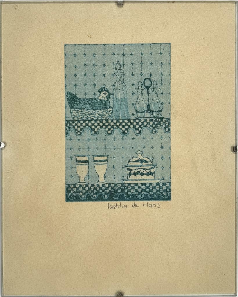 727. Kleurenets, Laetitia de Haas - interieur, eind 20e eeuw, Antiek en Kunst, Ophalen of Verzenden