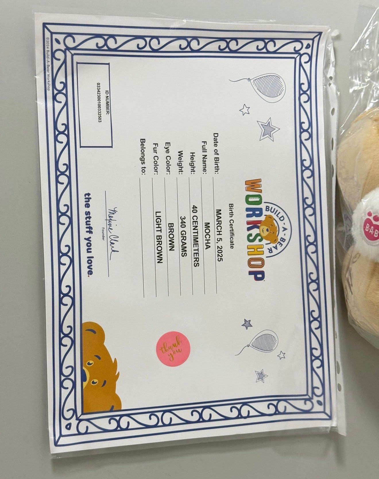 Cinnamoroll Mocha Milk Zeldzaam Build a bear + certificaat, P, P, P, Nieuw