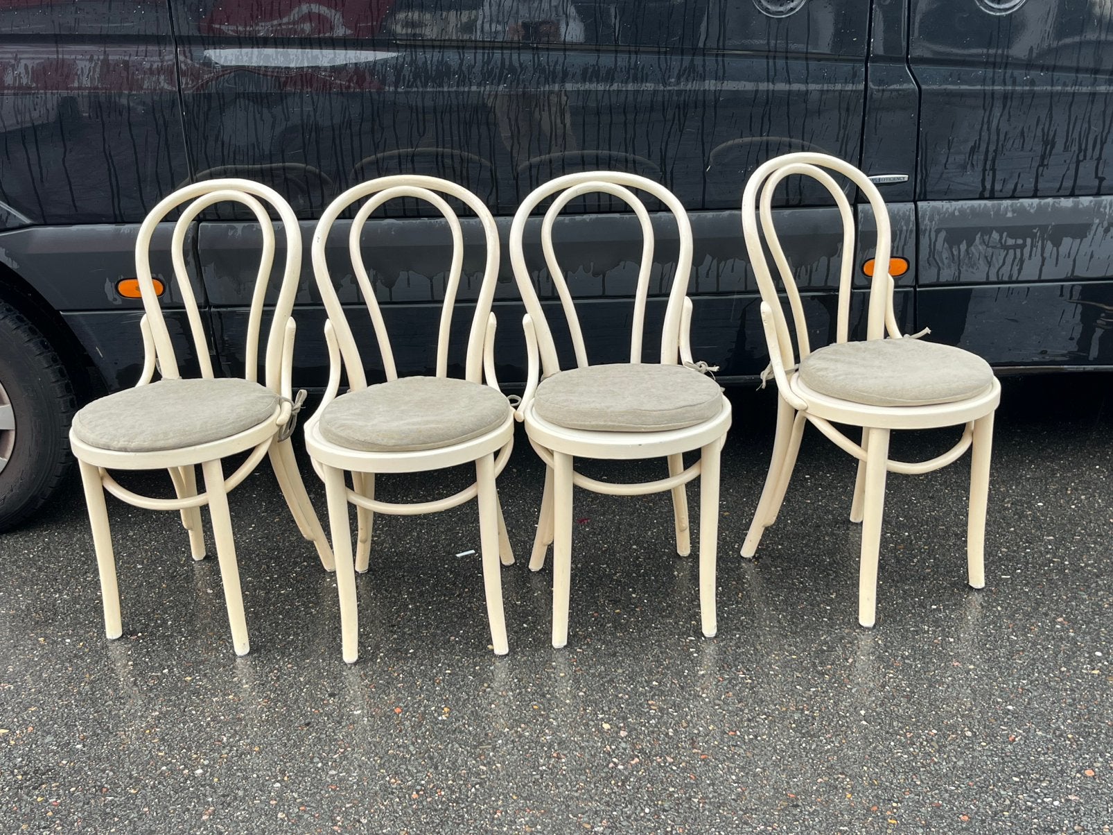 Thonet stoelen, Ophalen, Gebruikt, Wit, Vier