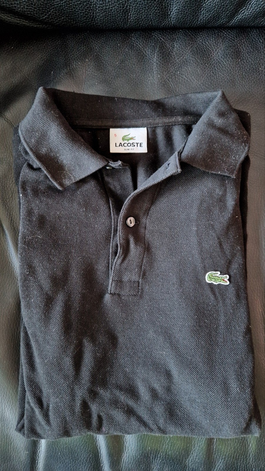 Zwart Lacoste Slim Fit Poloshirt Maat 5 (L), Maat 52/54 (L), Ophalen of Verzenden, Zo goed als nieuw, Lacoste