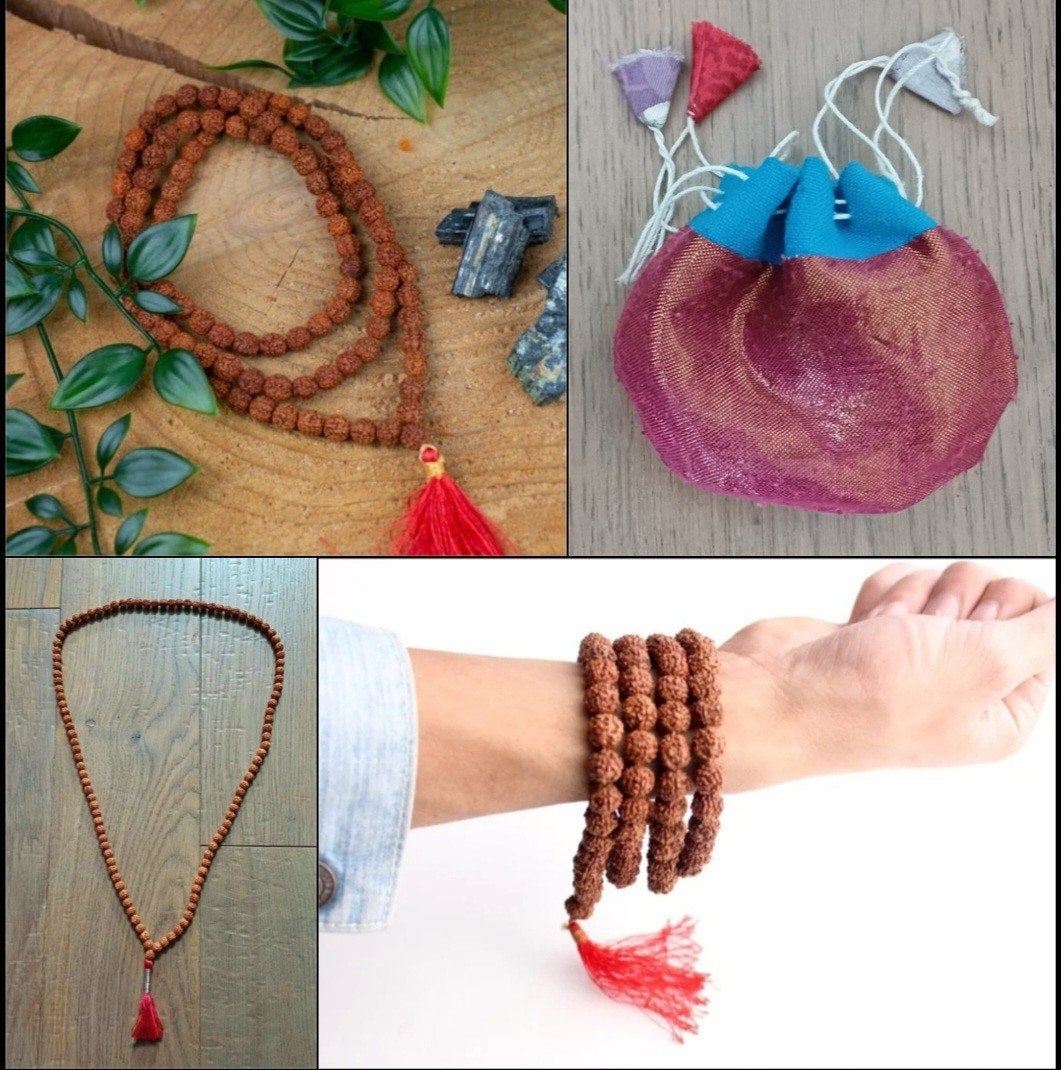 Nieuw mala rudraksha 108 kralen + pouch., Sieraden, Tassen en Uiterlijk, Kettingen, Ophalen, Nieuw