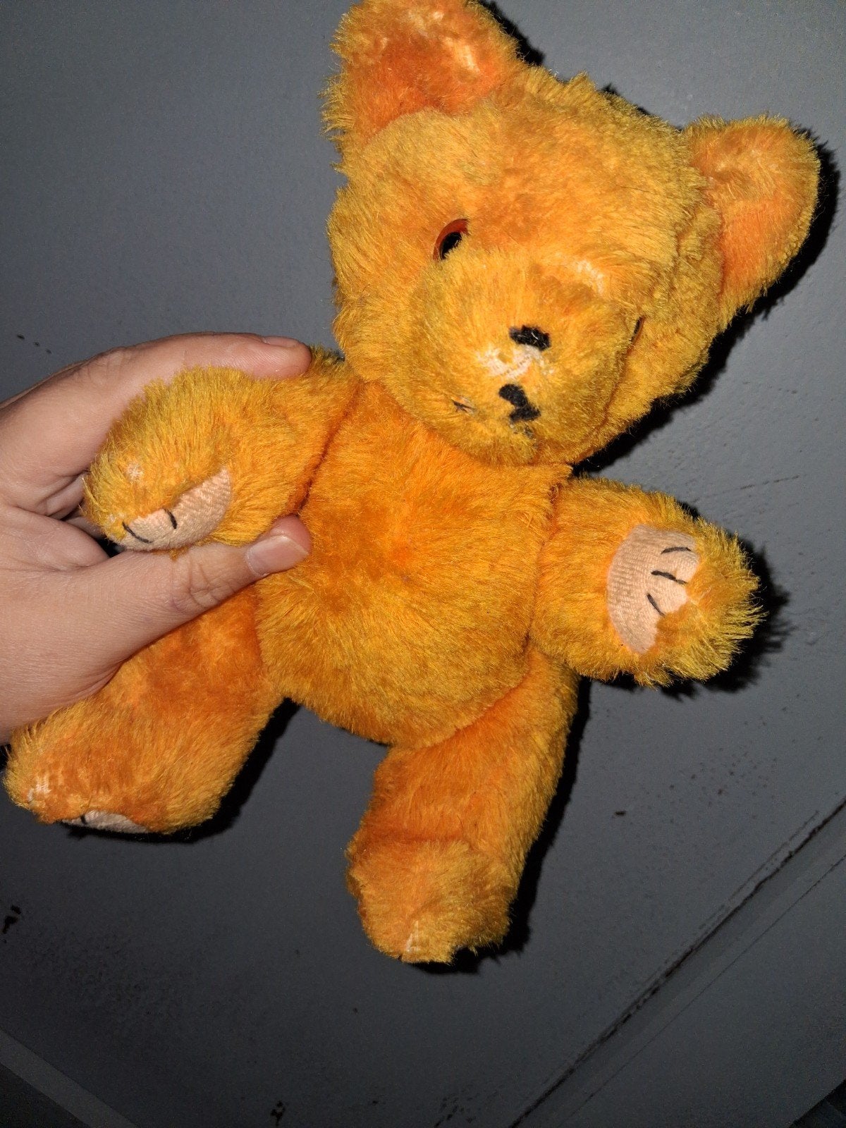 Vintage Oranje Teddybeer - Charmante Knuffel, Ophalen of Verzenden, Gebruikt