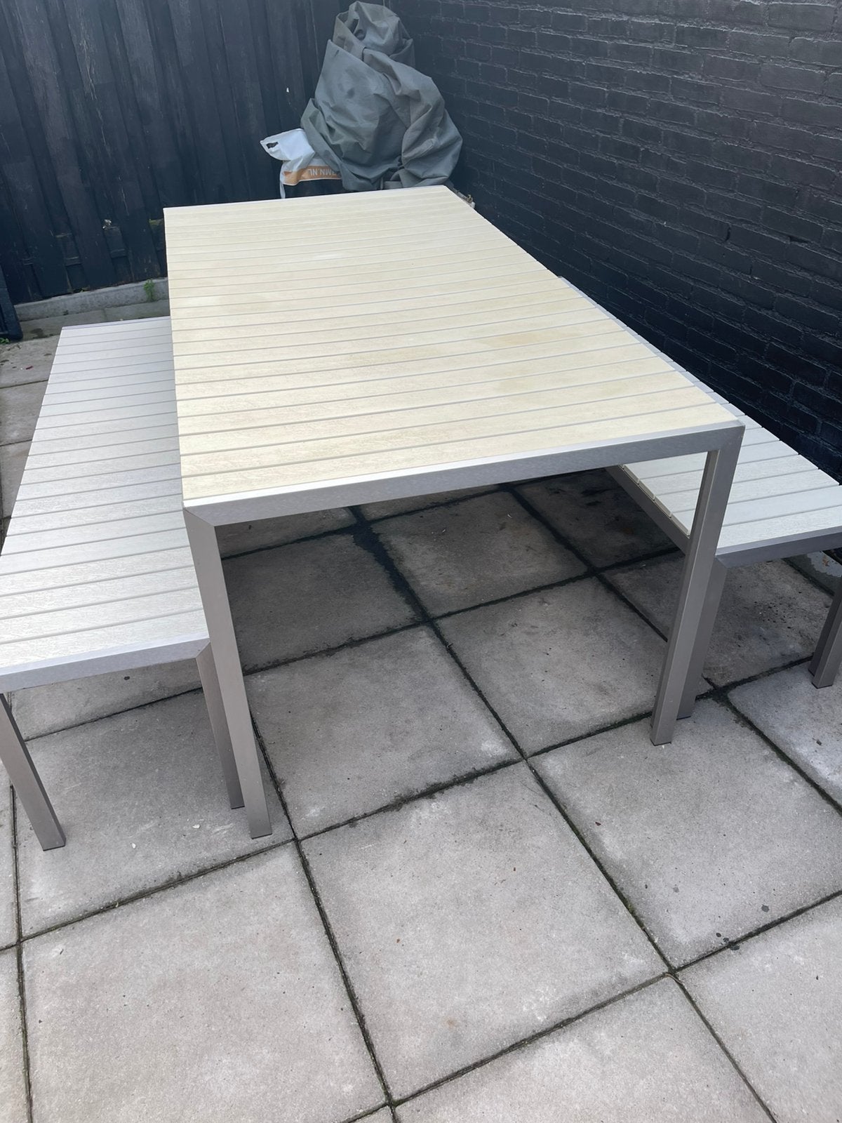 Tuinset, Ophalen, Zo goed als nieuw, Rechthoekig, Aluminium