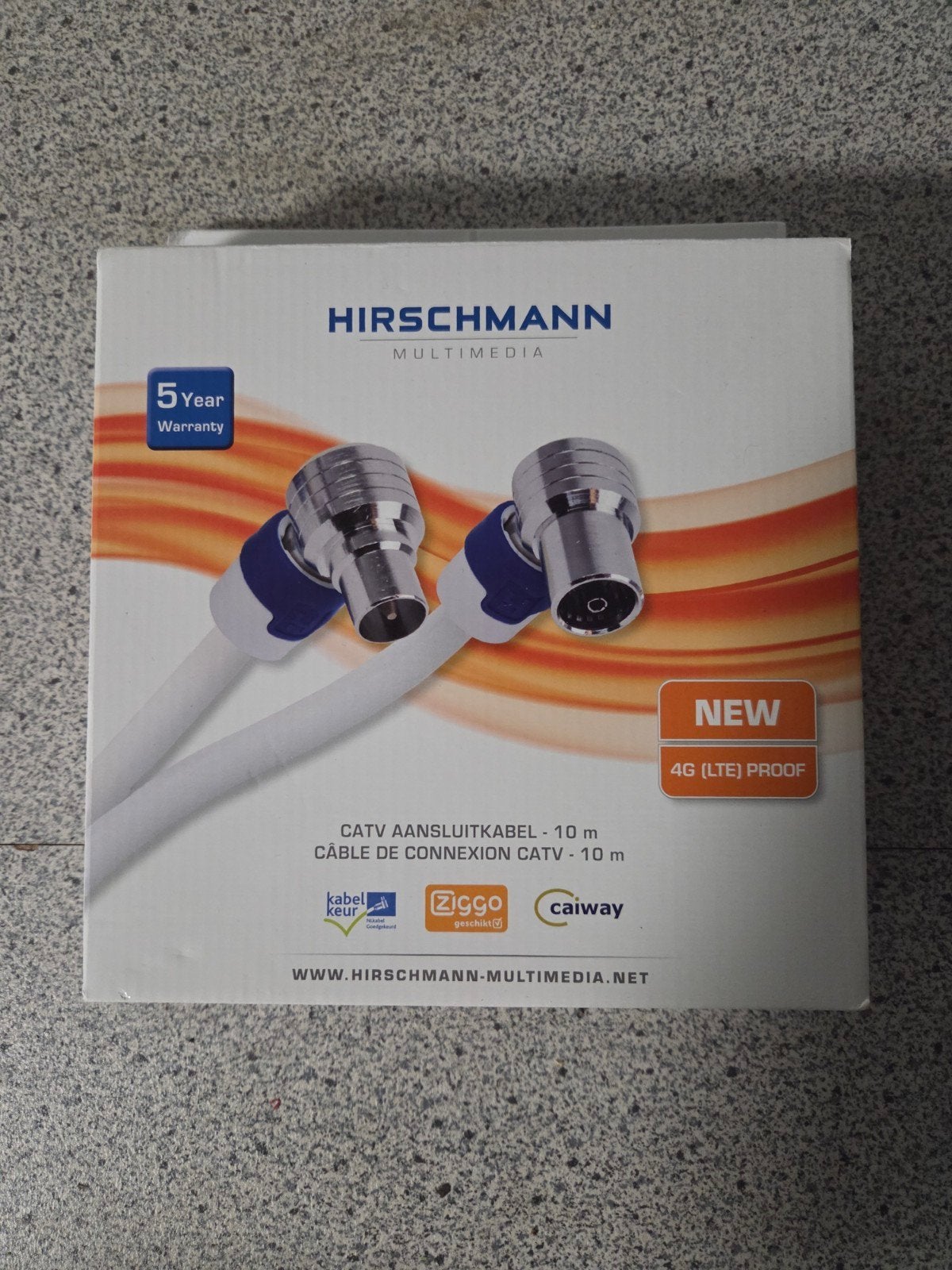 Nieuwe Hirschmann Ziggo Coax Kabel 10m - Ongebruikt, Ophalen of Verzenden, Nieuw, 10 meter of meer, Coaxiale kabel