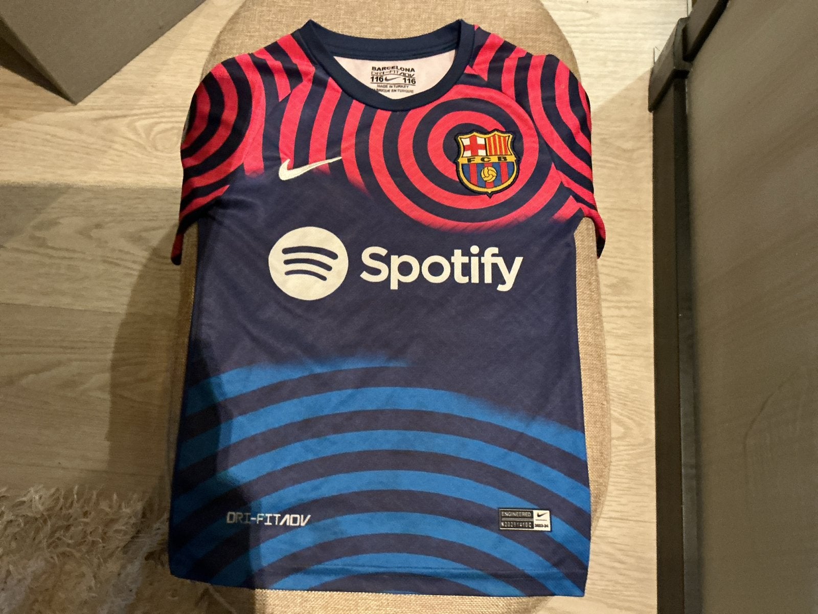 FC Barcelona Thuisshirt 2022/2023 Lewandowski #9 Maat 116, Ophalen of Verzenden, Zo goed als nieuw, Jongen