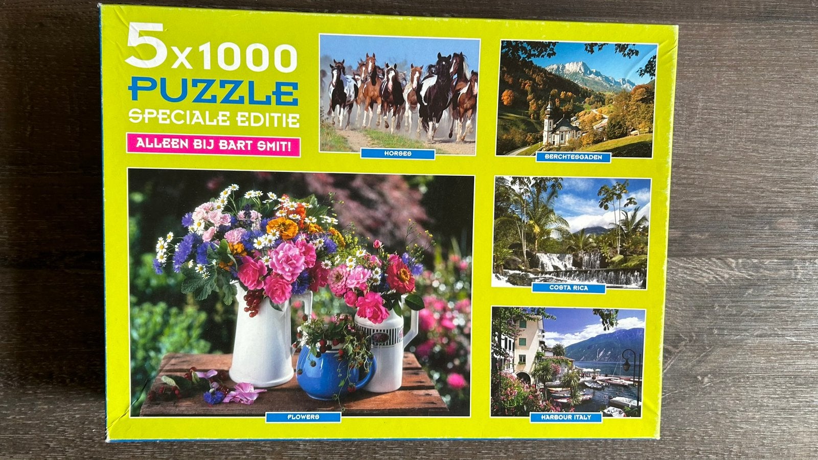 5x1000 puzzel speciale editie, Ophalen of Verzenden, 500 t/m 1500 stukjes, Zo goed als nieuw, Legpuzzel