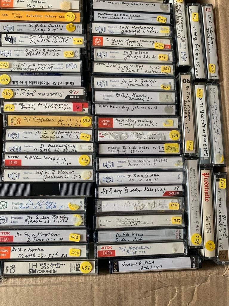 Cassettebandjes preken NHK, CGK, GerGem jaren '80-'90, Ophalen, Zo goed als nieuw, Voorbespeeld, Religie en Gospel
