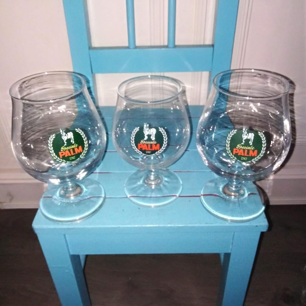 Palm bierglazen 4 stuks, Verzamelen, Biermerken, Ophalen, Gebruikt, Glas of Glazen, Palm