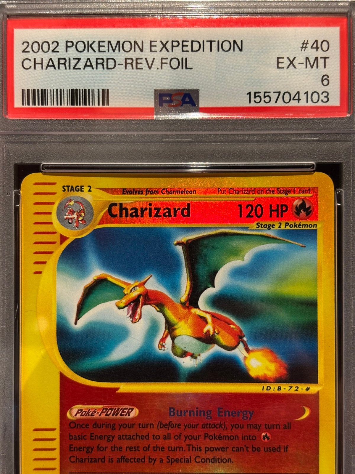 Charizard #40 Expedition Reverse Holo - PSA 6, Ophalen of Verzenden, Zo goed als nieuw