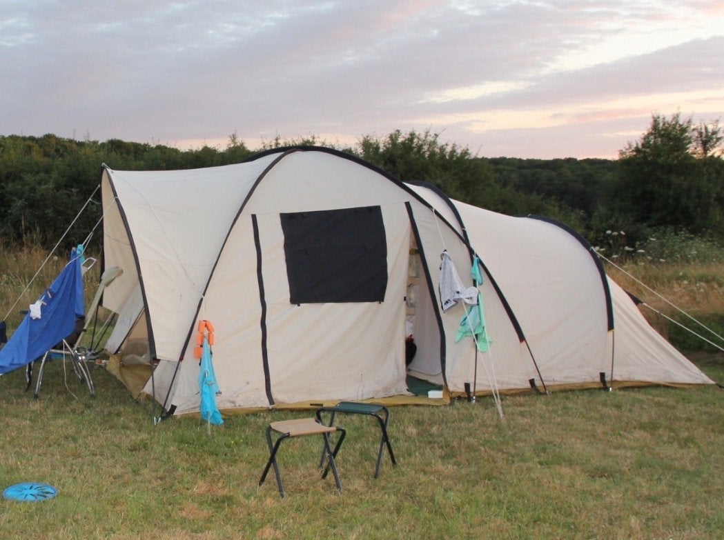 Obelink Marseille Antraciet katoenen tent - 5 persoons, Caravans en Kamperen, Tenten, Ophalen of Verzenden, Gebruikt, Tot en met 5