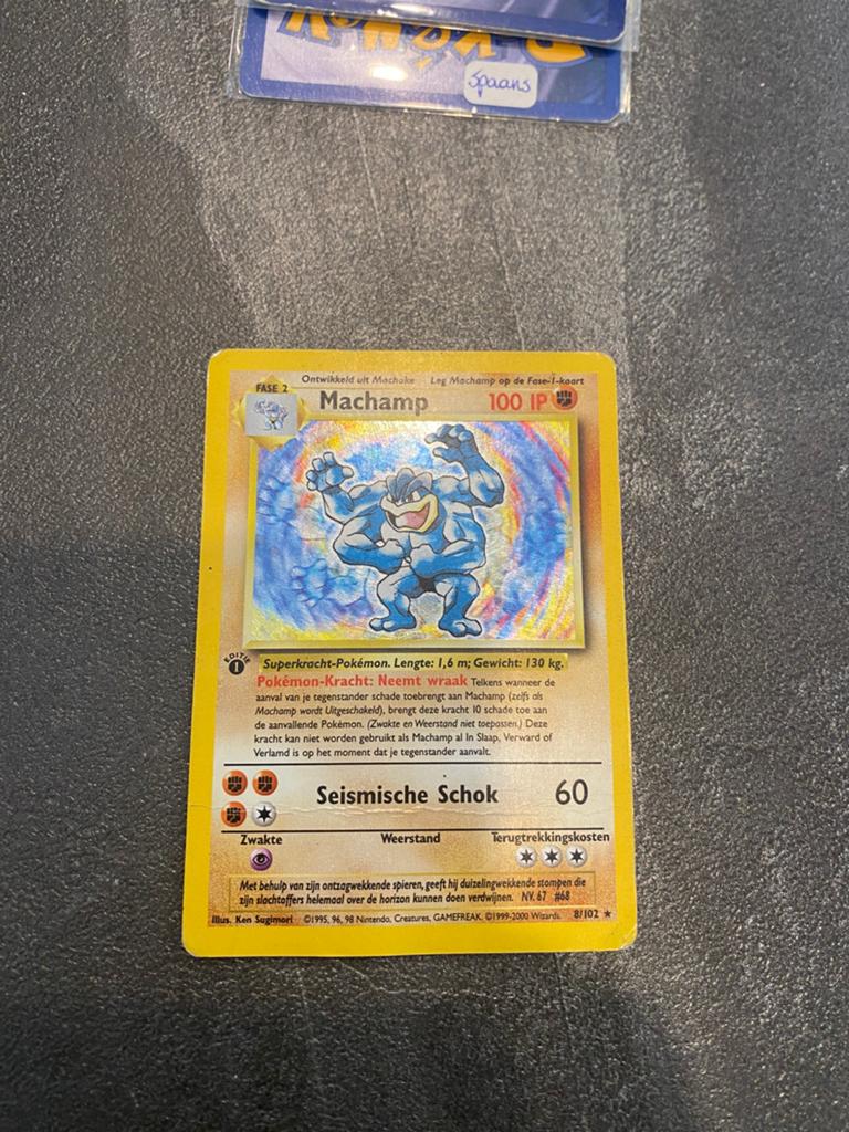 Machamp 8/102 base set 1st edition, Ophalen of Verzenden, Zo goed als nieuw