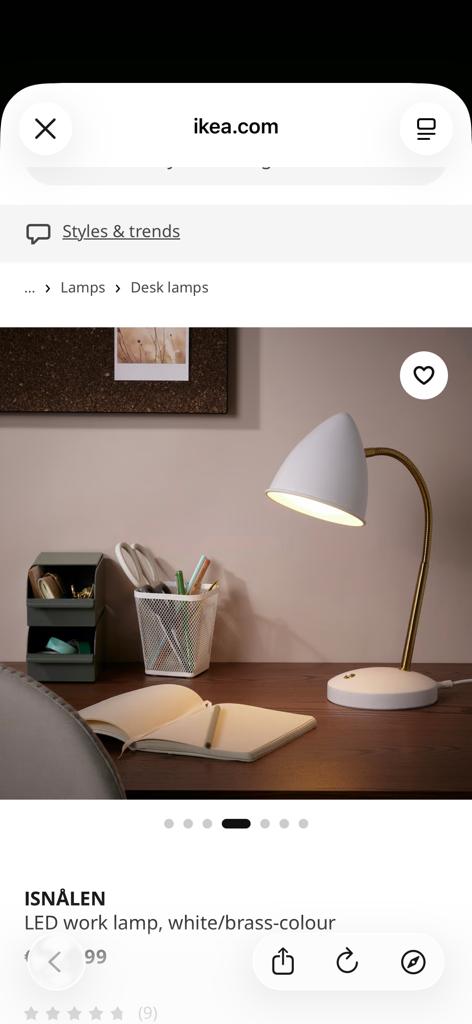 Ikea ISNÅLEN LED work lamp, Huis en Inrichting, Lampen | Tafellampen, Ophalen, Zo goed als nieuw, Metaal, 50 tot 75 cm