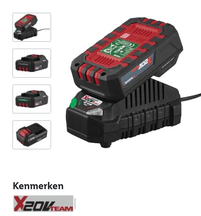 PARKSIDE accu's 20 V - 2 Ah en 1 lader, Doe-het-zelf en Verbouw, Ophalen, Zo goed als nieuw, Boor- en Schroefmachine