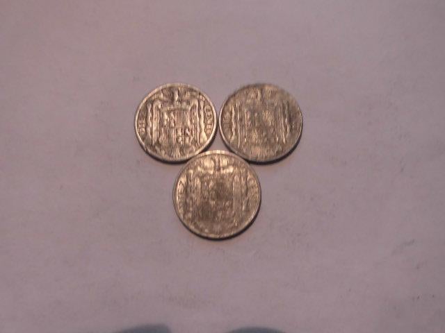 3 munten Spanje 10 centimos 1945/1953, Ophalen of Verzenden, Overige landen, Setje