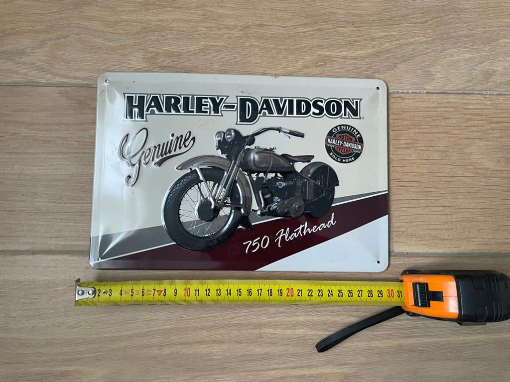 Harley-Davidson 750 Flathead metalen reclamebord, Ophalen of Verzenden, Nieuw, Motoren