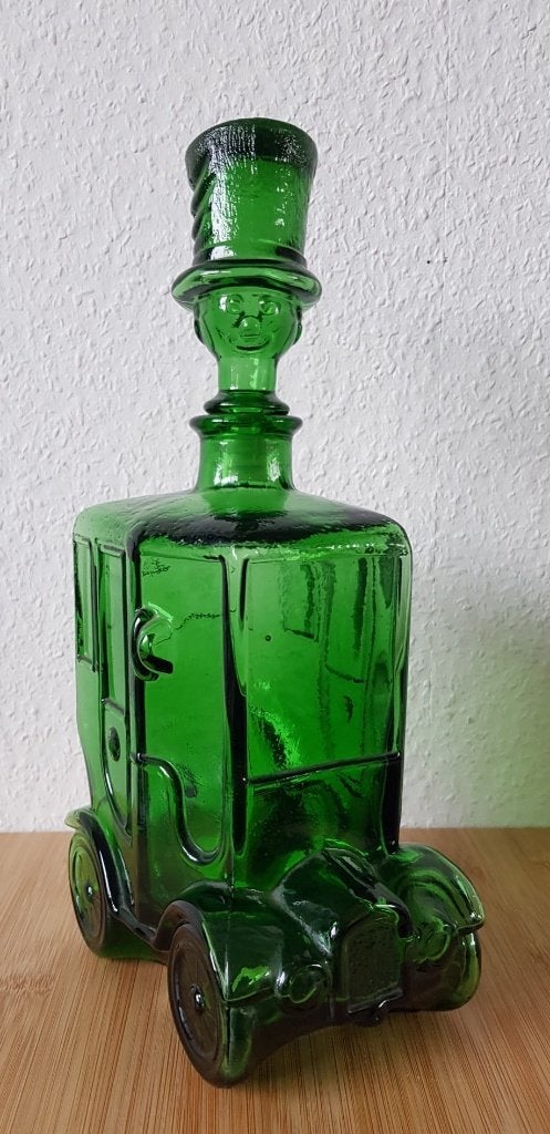 Empoli karaf groen Bessi glas design fles, Ophalen of Verzenden