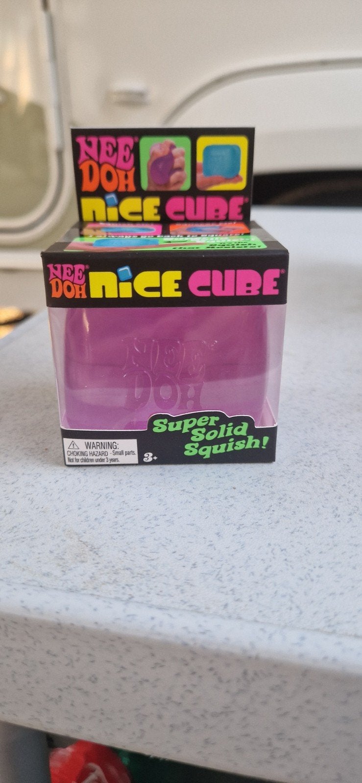 NeeDoh Nice Cube - Super Solid Squish! Paars, Ophalen of Verzenden, Nieuw, Jongen of Meisje