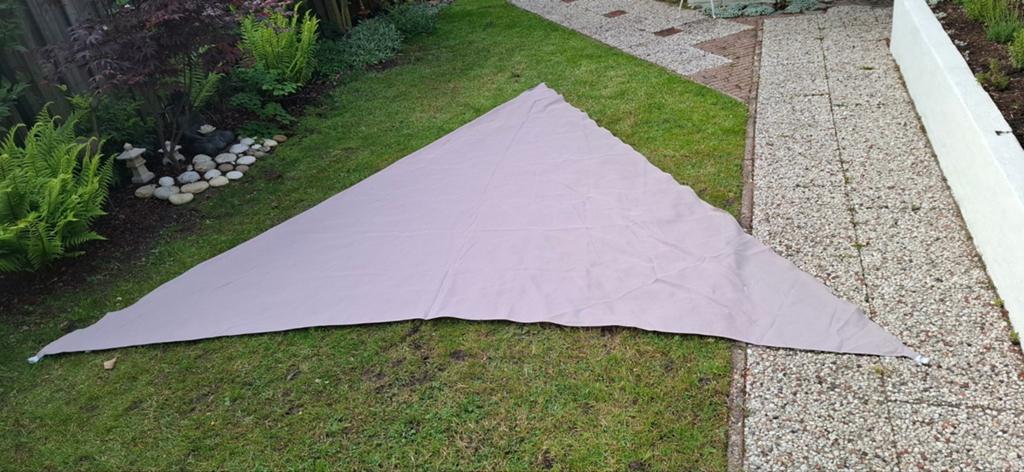 3 schaduwdoeken driehoekig, Tuin en Terras, Schaduwdoeken, Ophalen of Verzenden, Gebruikt