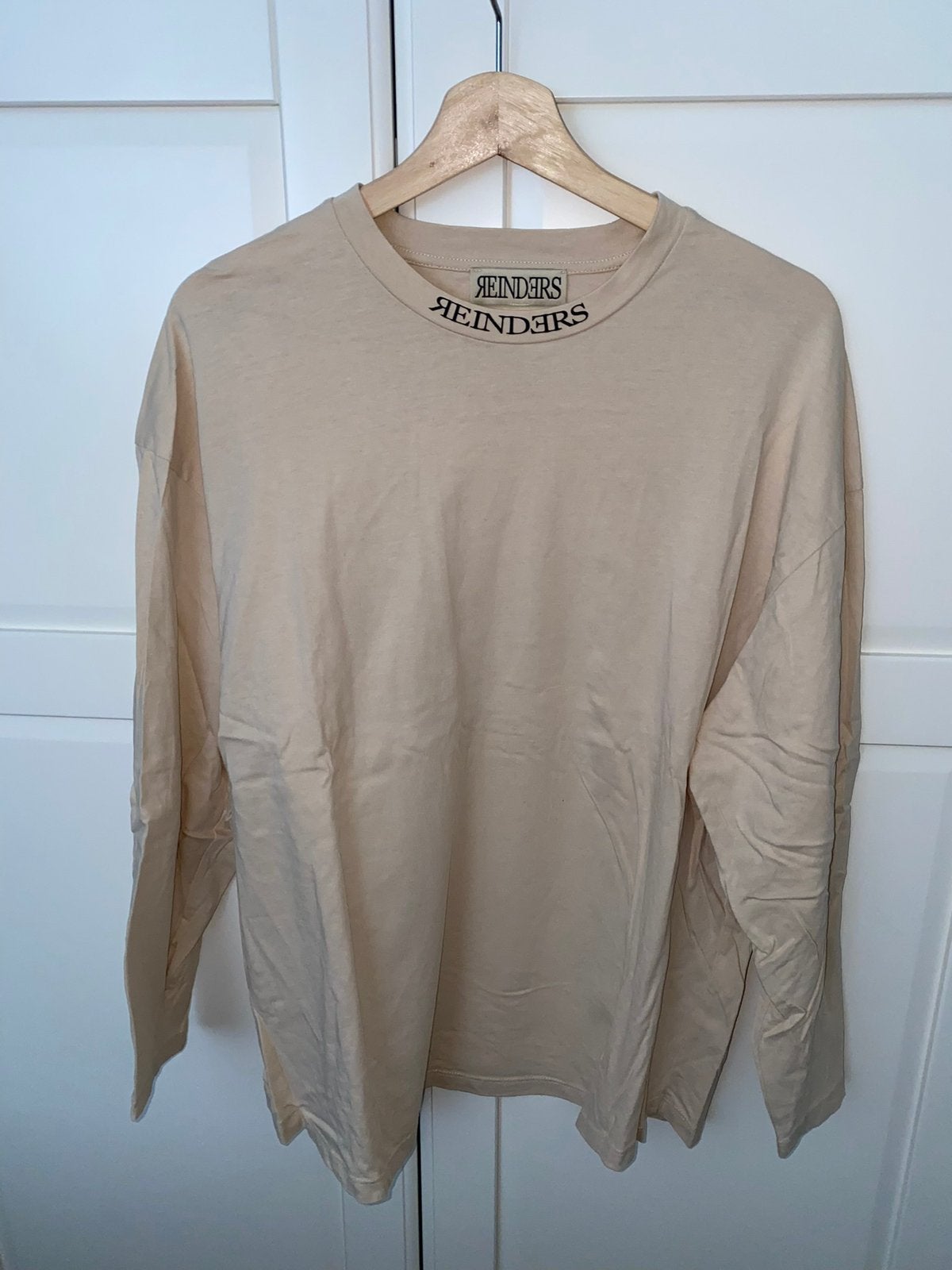 Reinders T-Shirt beige open rug lange mouw, Maat 38/40 (M), Beige, Ophalen of Verzenden, Zo goed als nieuw