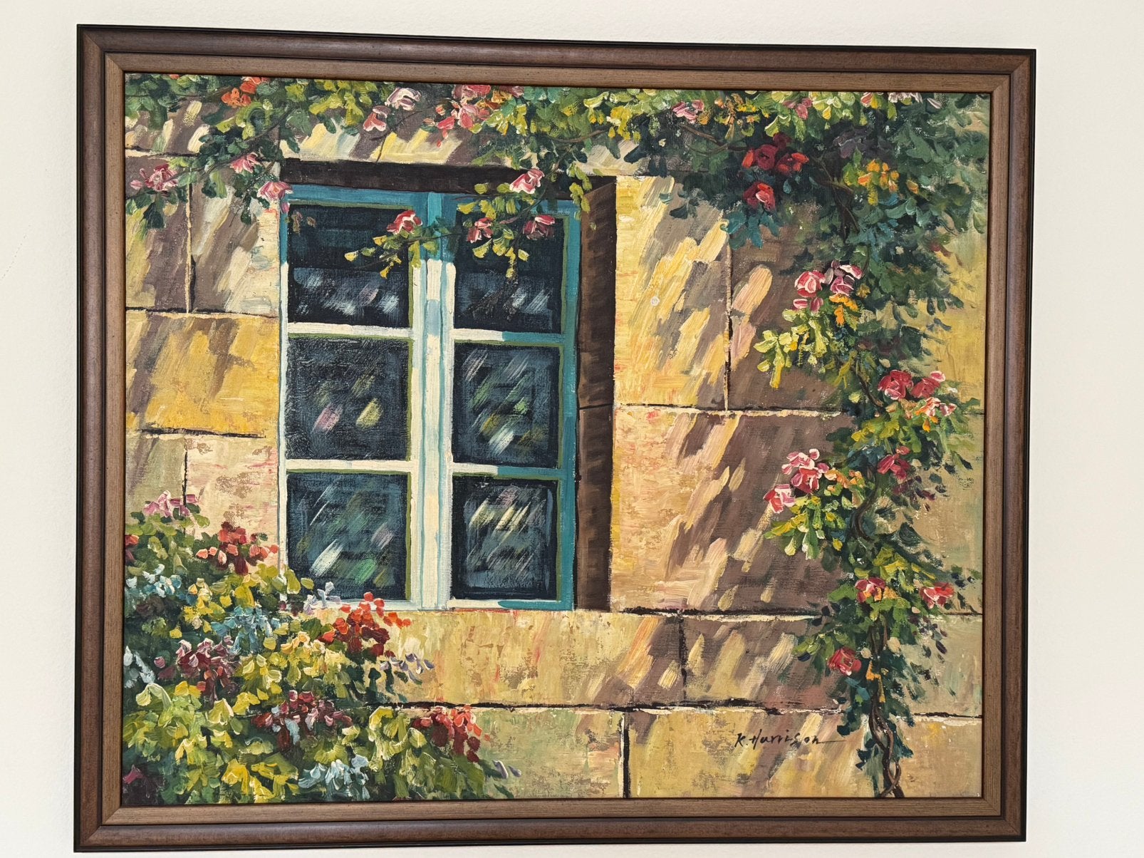 Olieverf schilderij window, Antiek en Kunst, Kunst | Schilderijen | Klassiek, Ophalen, Ingelijst, Doek, Realistisch