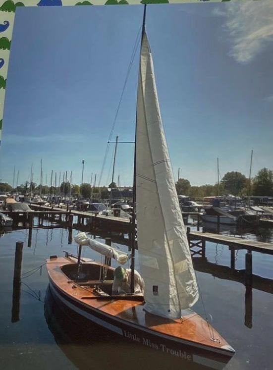 Houten zeilboot met trailer, Watersport en Boten, Kajuitzeilboten en Zeiljachten, Ophalen, Overige merken, Gebruikt, Klassieker